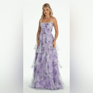 Elegant Purple Floral Women's Dress